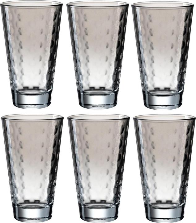 Leonardo Bicchiere da bere Optic Pastel 300 ml, 6 pezzi, Grigio (0.20 l, 6 x)