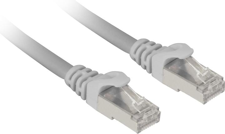 Actual product image Sharkoon Patch cable SFTP, RJ-45, with Cat.7a raw cable, grey, 2 metres (S/FTP, CAT7, 2 m)