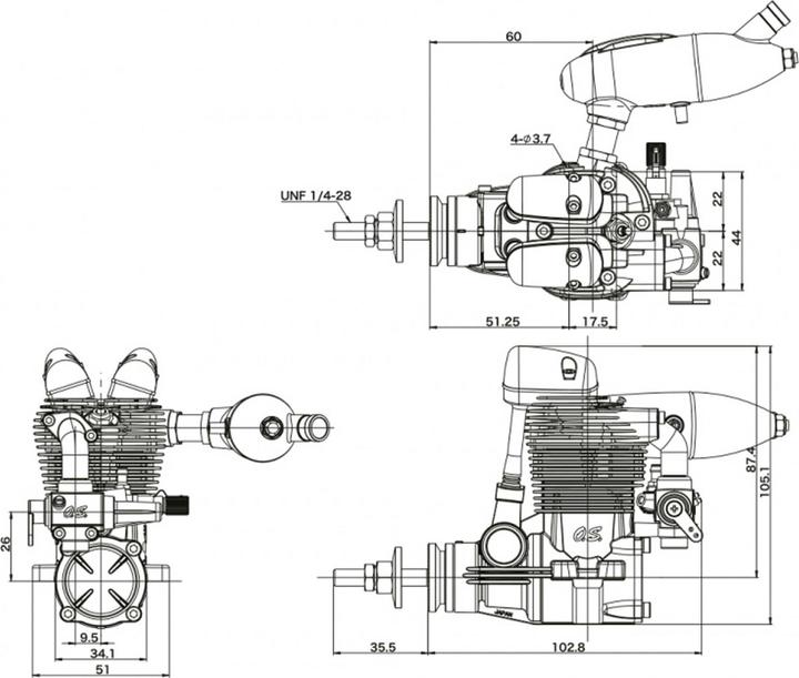 Image du produit O.S. Engines O.S. FS-64V w/F-4050 Silencer