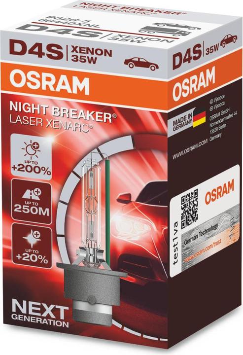 Actual product image Osram Xenon headlight lamp Xenarc Night Breaker Laser (D4S)