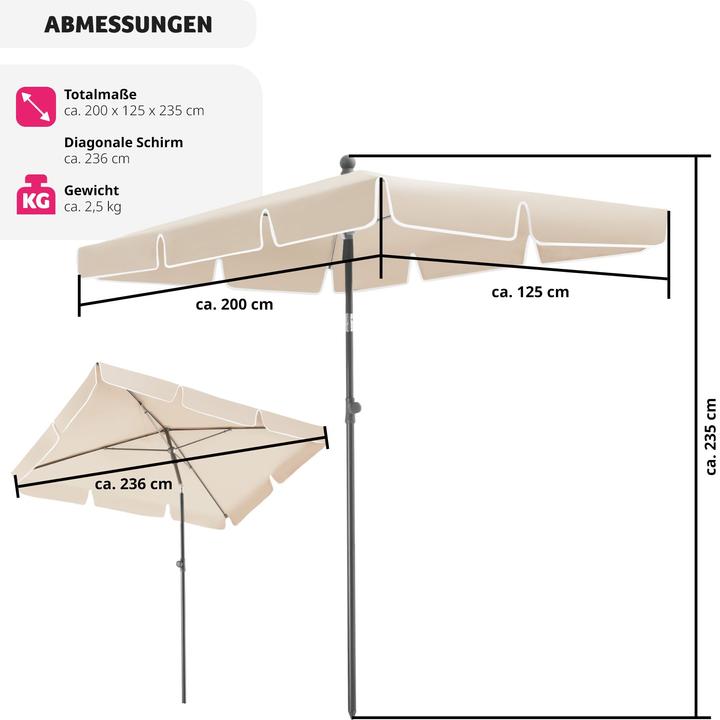 Actual product image tectake Parasol (1.25 m)