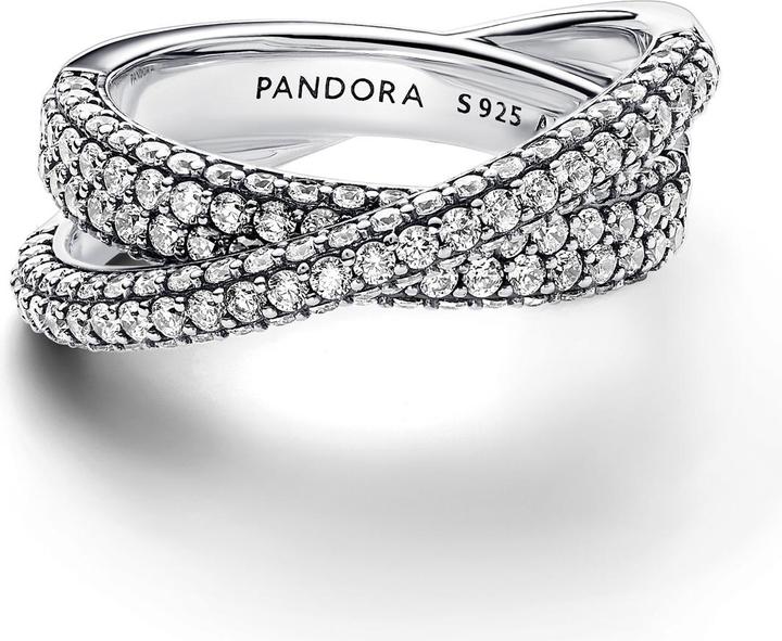 Image du produit Pandora Timeless Pavé Bague croisée double bande (16, Argent 925)