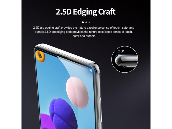 Actual product image Screenguard Samsung Galaxy A21s bulletproof glass protective film Case Friendly Design (1 Piece, Samsung Galaxy A21s)