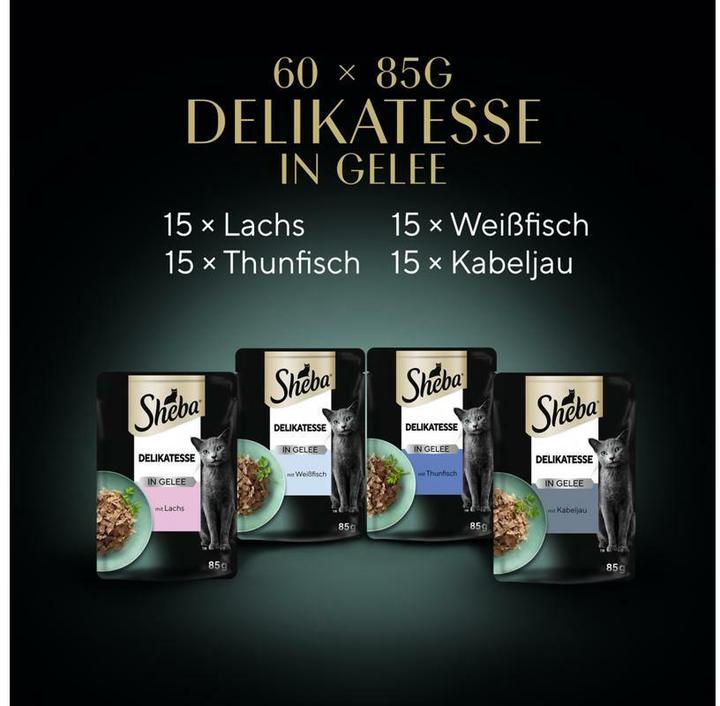 Produktbild Sheba Auswahl Fisch (Adult, 60 Stk., 5100 g)