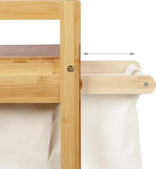 Actual product image Relaxdays Bamboo Laundry Hamper, Clothes Sorter (12.50 l)