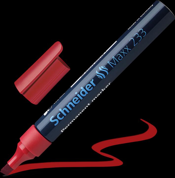 Produktbild Schneider Permanentmarker Maxx 233 Strichstärke: 1-5 mm Schreibfarbe: rot (Rot, 5 mm, 1 x)
