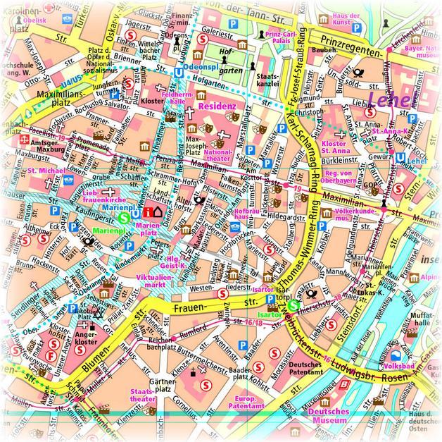 Image du produit Munich, en Allemagne. Plan de ville 1:18 000 18000
