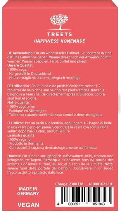 Immagine prodotto Tinti Treets Tabs da bagno Set di 4 piedini (dfi) (MQ13) (Bombe da bagno)