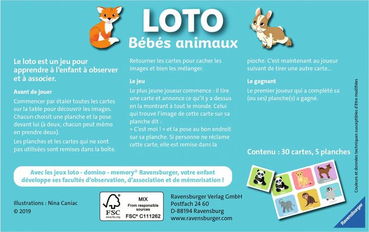 Image du produit Ravensburger Loto les bébés animaux, f dès 2 ans, 1-5 joueurs, jeu classique (Français)