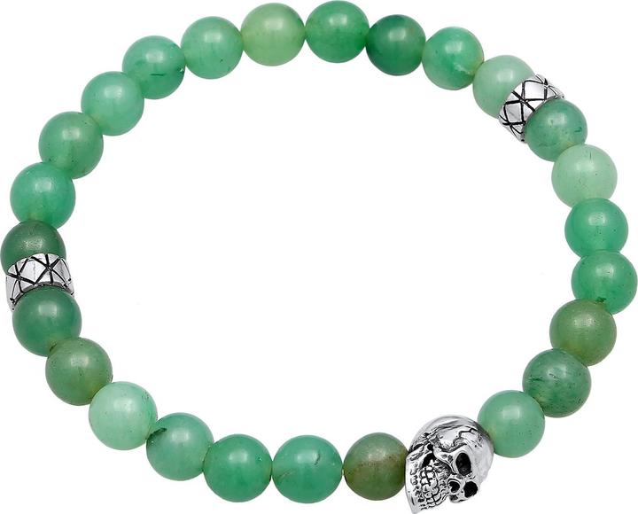 Produktbild Kuzzoi Edelsteinarmband, Totenkopf (23 cm, Aventurin, Plastik, 925 Sterling Silber)