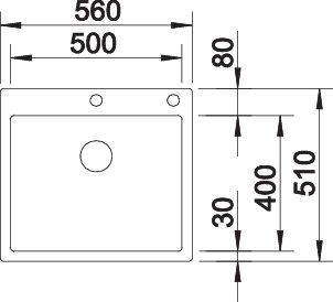 Produktbild Blanco Claron 500-IF/A Durinox (Aufsatzspülbecken, 56 cm, 51 cm)