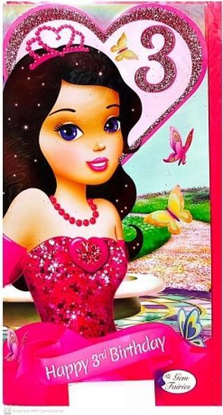 Actual product image Sigel Princess 3rd Birthday Greetings Card (1 pcs.)