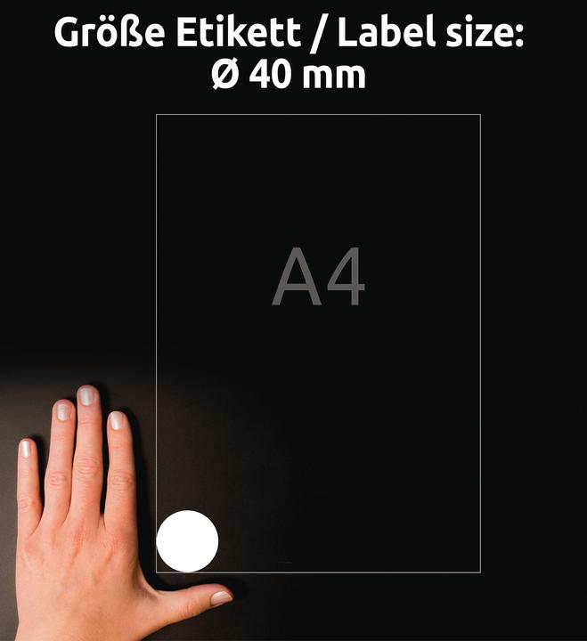 Produktbild Avery 240 Zweckform Etiketten L3415-10 weiss 40.0 x 40.0 mm