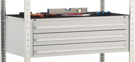 Produktbild Schulte Lagertechnik Stecksystem Grundregal MULTIplus150 mit 3 Schubladen