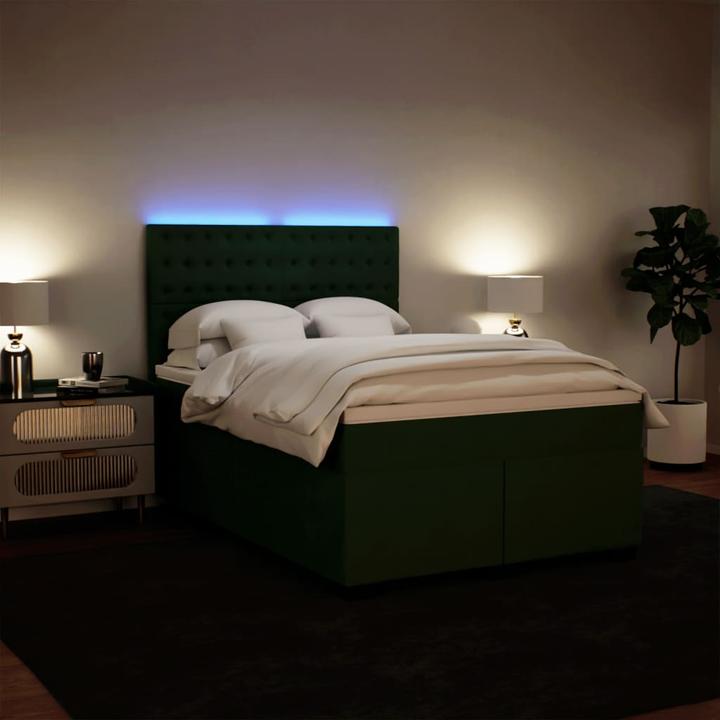 Immagine prodotto VidaXL Letto a molle Letto imbottito con materasso verde scuro 140x200cm in velluto (140 x 200 cm, 140 x 200 cm)