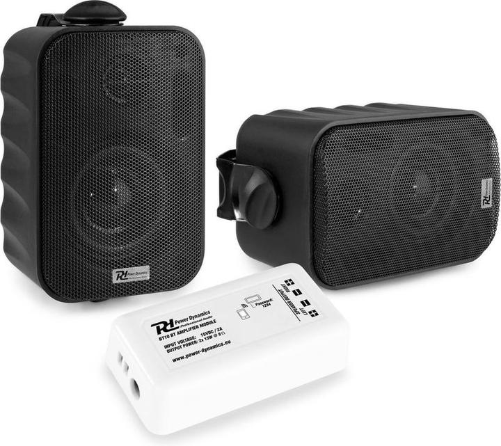 Immagine prodotto Power Dynamics Aussenlautsprecher - BT10 -Verstärker mit Bluetooth und 3 " schwarzen Lautsprechern (Attivo)