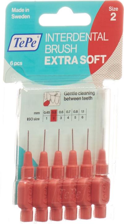 Image du produit TePe Interdental Brush 0.50mm x-soft rot (6 x, 0.50 mm)