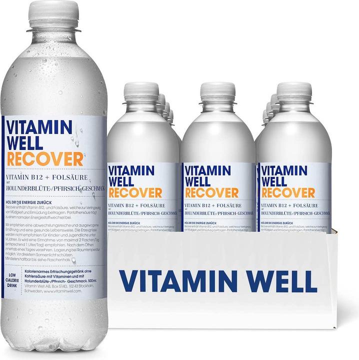 Actual product image Vitamin Well Recover (500ml) (Peach, Elderflowers, 1 x)