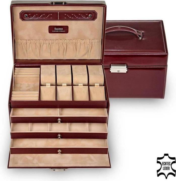 Image du produit Sacher 73.107.010143 - Boîte à bijoux Katja nouveau classique en cuir bordeaux