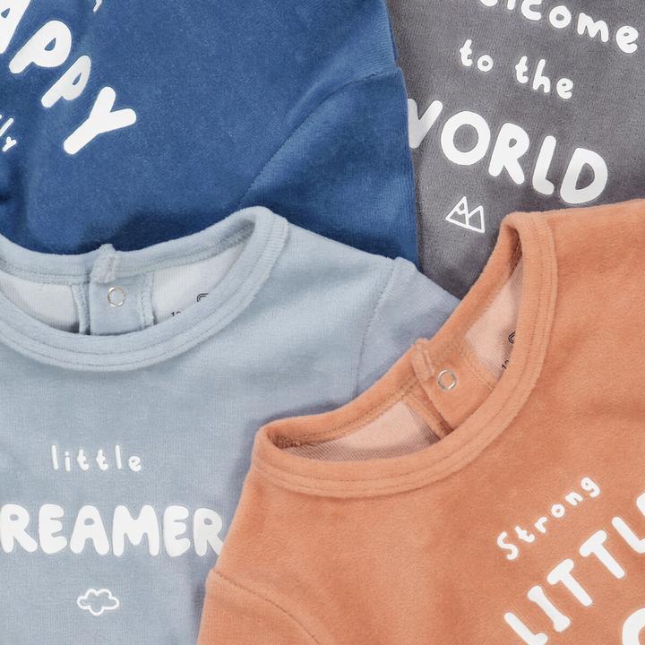 Immagine prodotto La Redoute Collections Confezione da 4 tutine in velluto con scritte (50)
