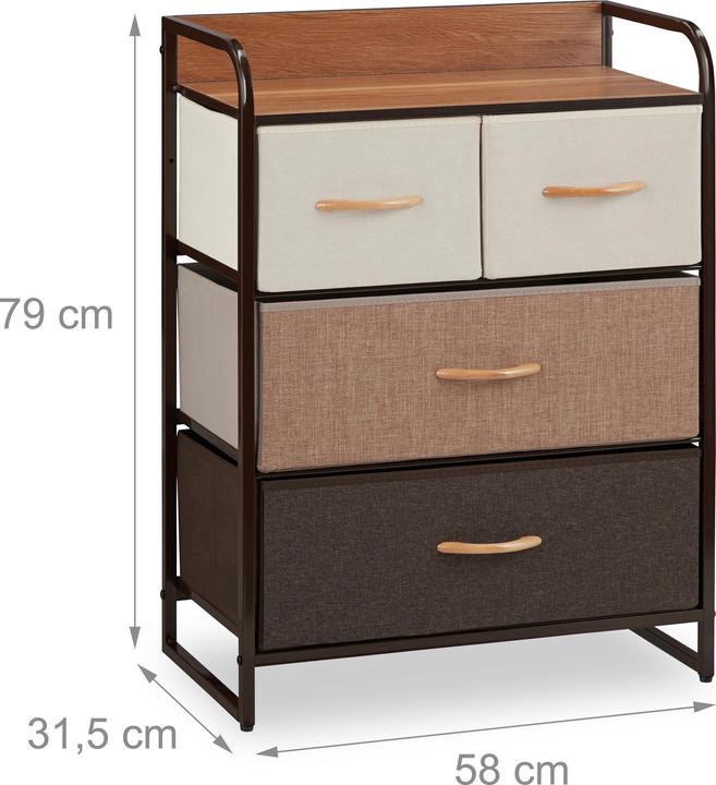 Image du produit Relaxdays Armoire à tiroirs (58 x 31,5 x 79 cm)