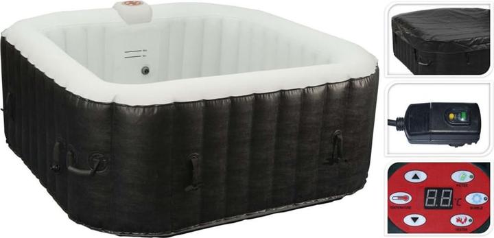 Produktbild XQ Max Outdoor-Whirlpool aufblasbarer Whirlpool 145 x 145 x 65 cm, Schwarz und Weiss (4 Pers.)