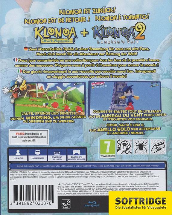 Actual product image Bandai Namco Klonoa: Phantasy Precincts Series (PS4, PS5, FR, DE, IT)