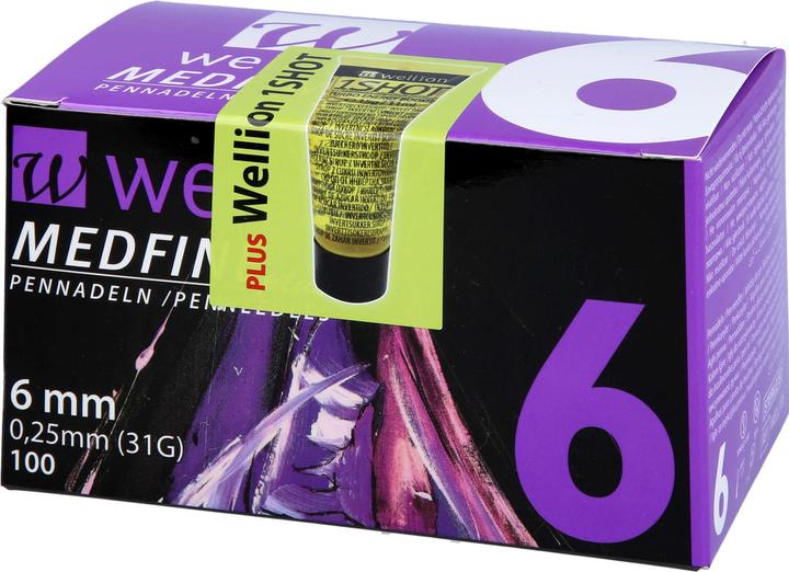 Actual product image Wellion Medfine Plus Needles 6mm (Pen needles + disposable needles)