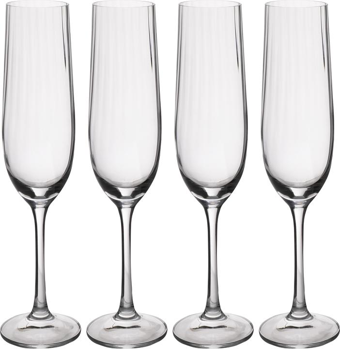 Produktbild Mikasa Treviso Crystal Champagne Flute Glasses, Set of 4, 190ml (19 cl, 4 Gläser, Sektgläser)