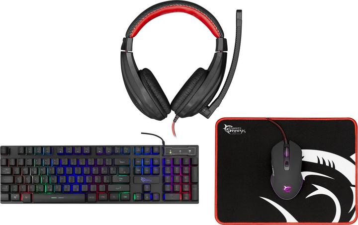 Produktbild White Shark Gaming keyboard with mouse and headphones Comanche 3, With backlight, US layout (US, Kabelgebunden)
