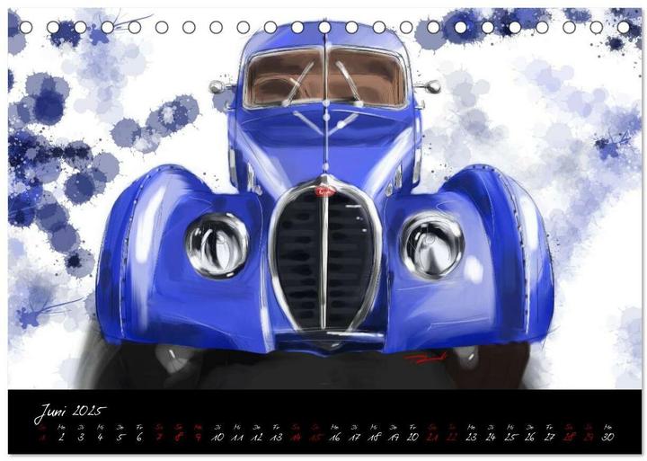 Actual product image Sportwagen Klassiker Kunst (Tischkalender 2025 DIN A5 quer), Monatskalender (A5, German)