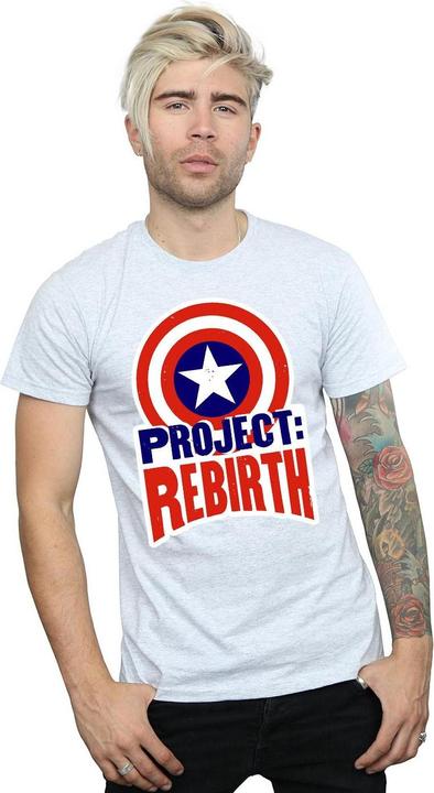 Actual product image Mens Captain America Project Rebirth T-Shirt (XL)