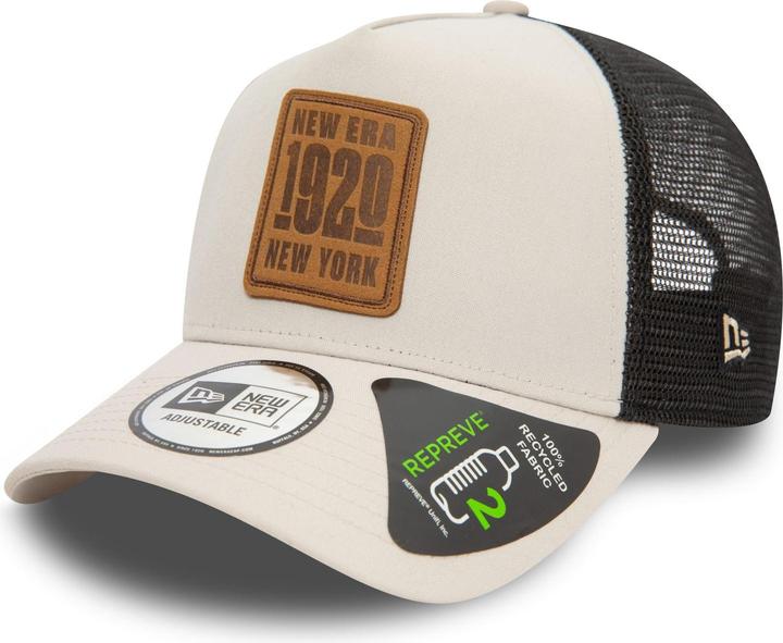 New Era Repreve A-Frame Trucker Cap - BRAND PATCH stone (One Size)