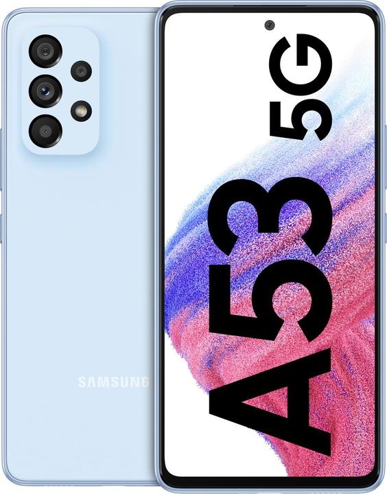 Immagine prodotto Samsung Galaxy A53 5G EU (256 GB, Blu impressionante, 6.50", Doppia SIM, 64 Mpx, 5G)