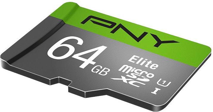 Image du produit PNY Carte microSDXC Elite UHS-I U1 64 Go (64 Go, SDXC, U1, UHS-I)