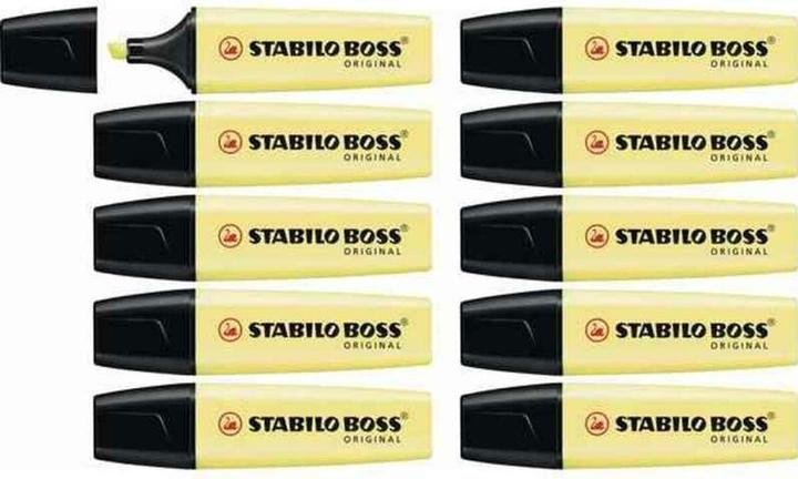 Actual product image STABILO Highlighter - BOSS ORIGINAL Pastel - Pack of 10 - powdery yellow (Yellow, 10 x)