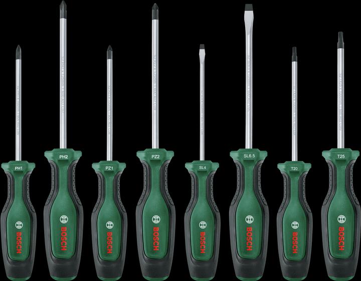 Produktbild Bosch Home & Garden Schraubendreher Set 8-teilig (Phillipps-Kreuzschlitz (PH), Pozidriv-Kreuzschlitz (PZ), Schlitzschrauben, Torx (TX))