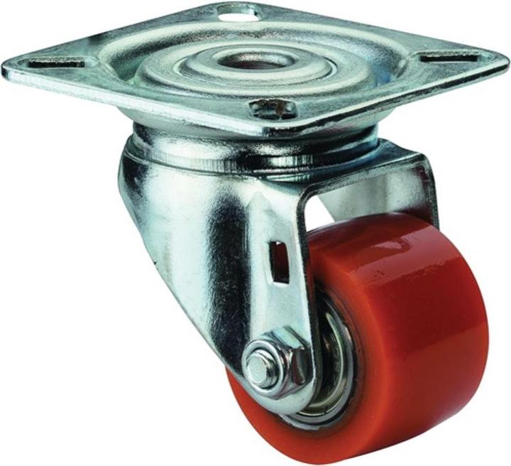 Actual product image BS Rollen Swivel castor Wheel Ø 35 mm Load capacity 100 kg with screw-on plate Polyurethane