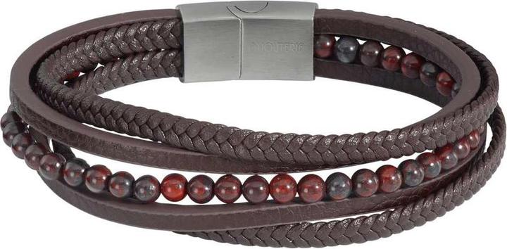 Produktbild Bijouteria Lederarmband (21 cm, Jaspis, Edelstahl, Leder)