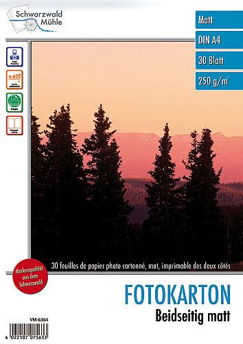 Actual product image Schwarzwald Mühle 30 Bl. Photo cardboard "Matt" double-sided A4 (250 g/m², A4, 30 x)