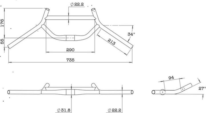 Immagine prodotto Surly Manubrio Moloko - Nero (31.80 mm)