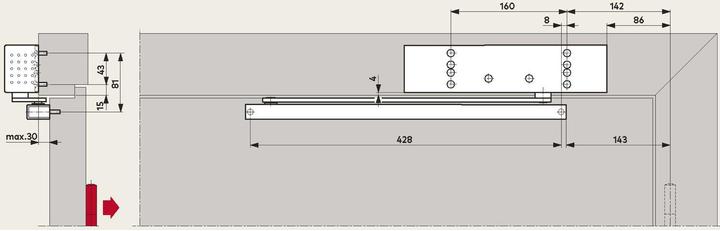 Actual product image Dormakaba TS 92 Basic slide channel door closer (Room door, Indoor)