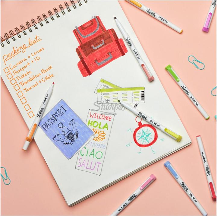 Actual product image Sharpie Highlighter S-Note DUO wedge and bullet tip 16 pcs. blister (Multicoloured, 3.50 mm, 16 x)
