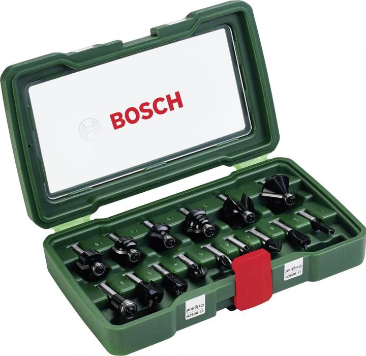 Produktbild Bosch Zubehör HM-Fräser-Set mit 8 mm Schaft, 15-teilig