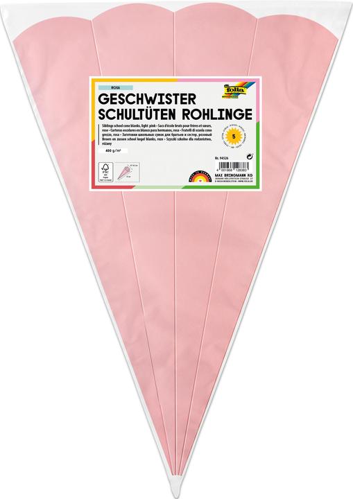 Folia Schultüten-Rohlinge für Geschwister (41 cm, 400 x)