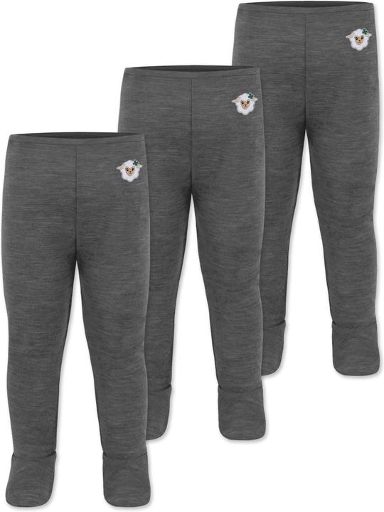 Normani 3er Pack Baby Merino Hose mit Füssen - 9541