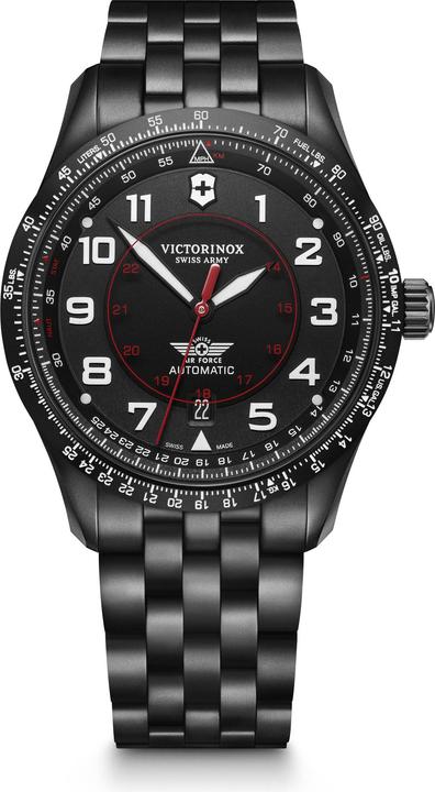 Produktbild Victorinox Airboss Mecha 42, BLK PVD, BLK dial, BLK SST br (Fliegeruhr, 42 mm)