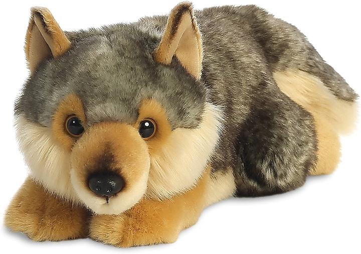 Actual product image Aurora MiYoni Wolf lying plush toy approx. 28 cm - plush figure (12 cm)