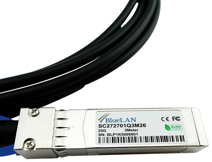 Actual product image BlueLAN NetApp X66130-3 compatible DAC SFP28 SC272701Q3M26