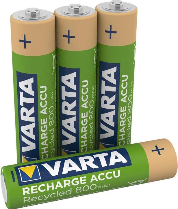 Actual product image Varta Recharge Accu Recycled (4 pcs., AAA, 800 mAh)